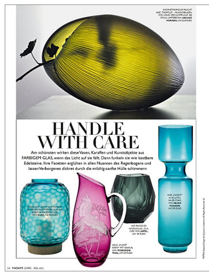 modern glass vase inside Madame magazine