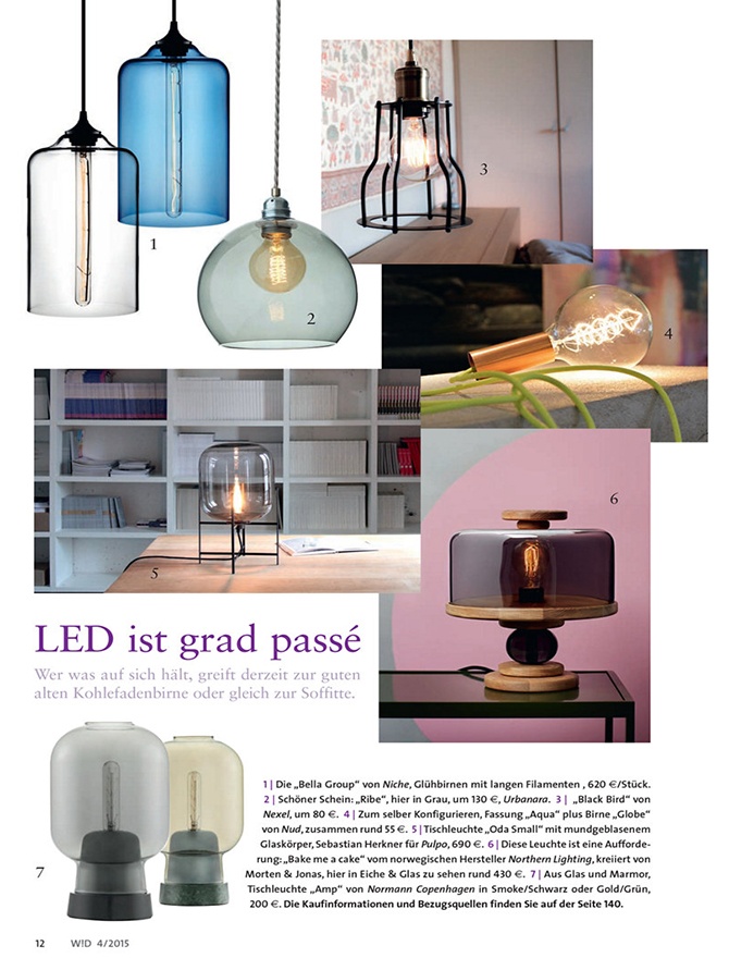 modern lighting inside Wohn Design magazine