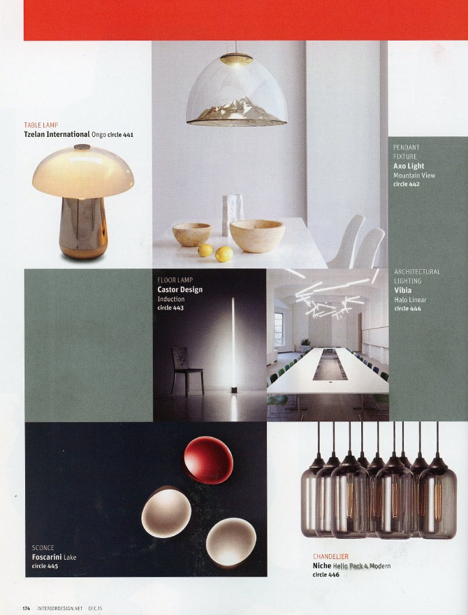 modern lighting inside Interior Design magazine