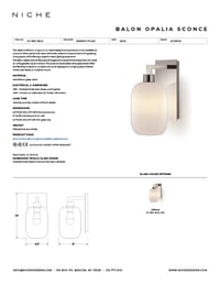 Balon Petite Opalia Sconce Tear Sheet