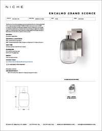 Encalmo Grand Sconce Tear Sheet