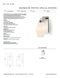 Marquise Petite Opalia Sconce Tear Sheet