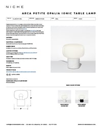 Arca Petite Opalia Ionic Table Lamp Tear Sheet
