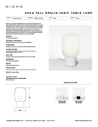 Arca Tall Opalia Ionic Table Lamp Tear Sheet